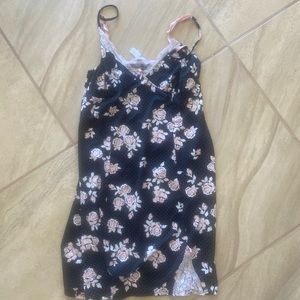 Black floral babydoll dress